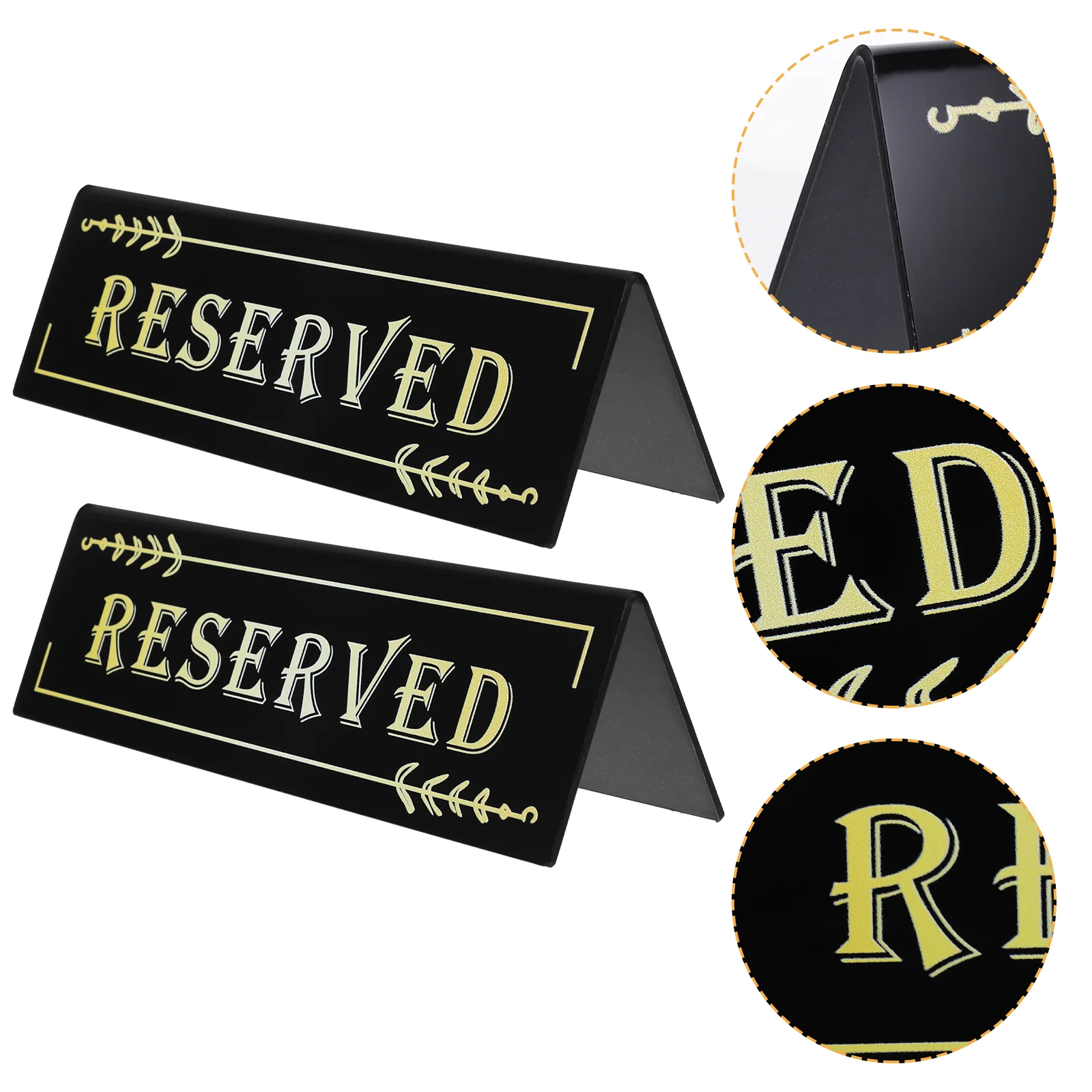 

2 Pcs Inverted Triangle Card Table Reserved Signs for Wedding Seats Bar Logo Dining Room