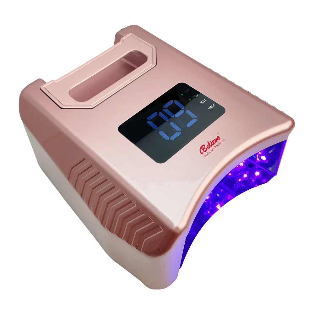 Ibelieve-Lampe à ongles professionnelle sans fil, aste, 80W, avec 52 ampoules iniques