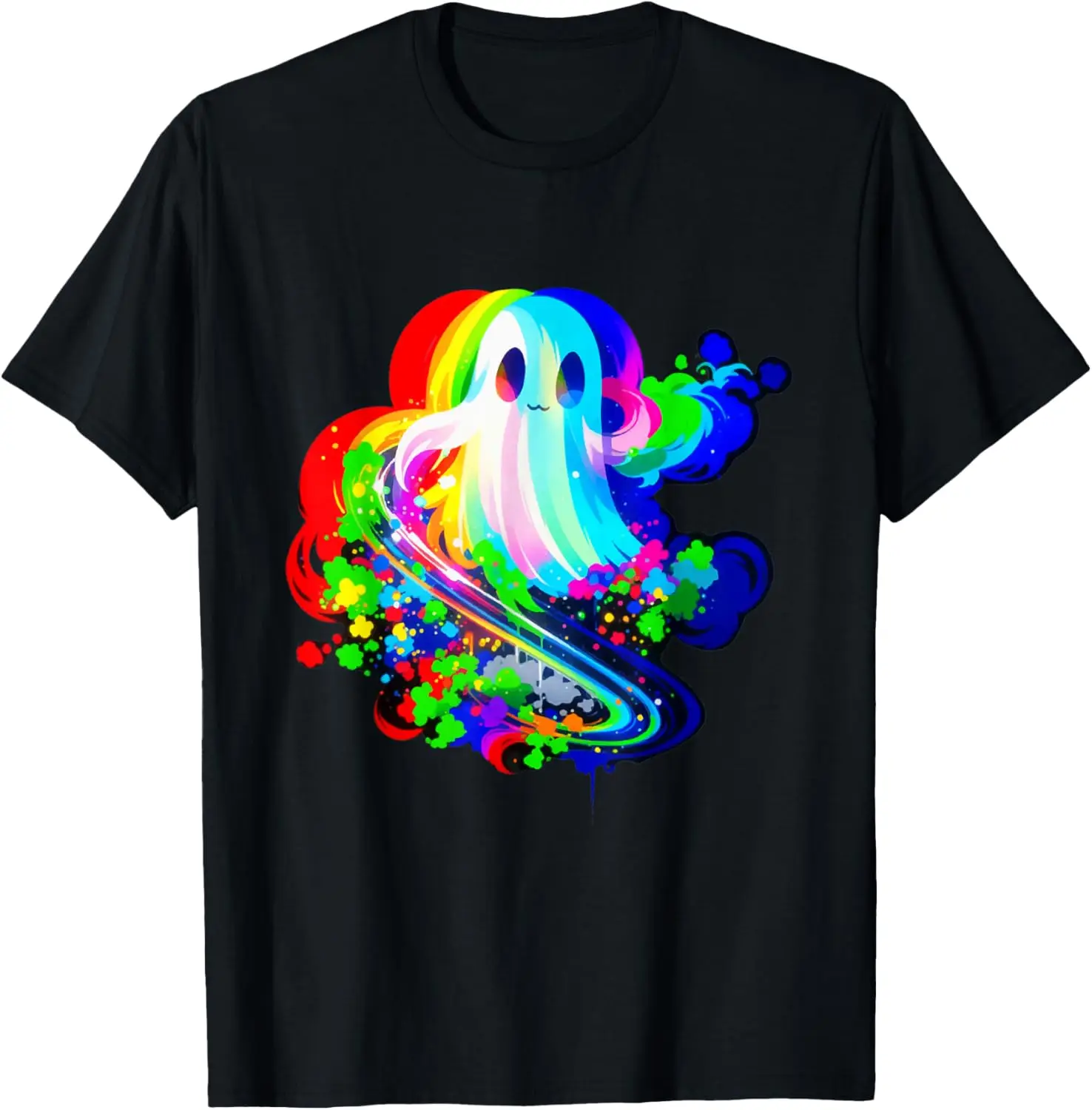 Ghost Trippy Vaporwave Halloween Techno Rave EDM muziekfeest T-shirt