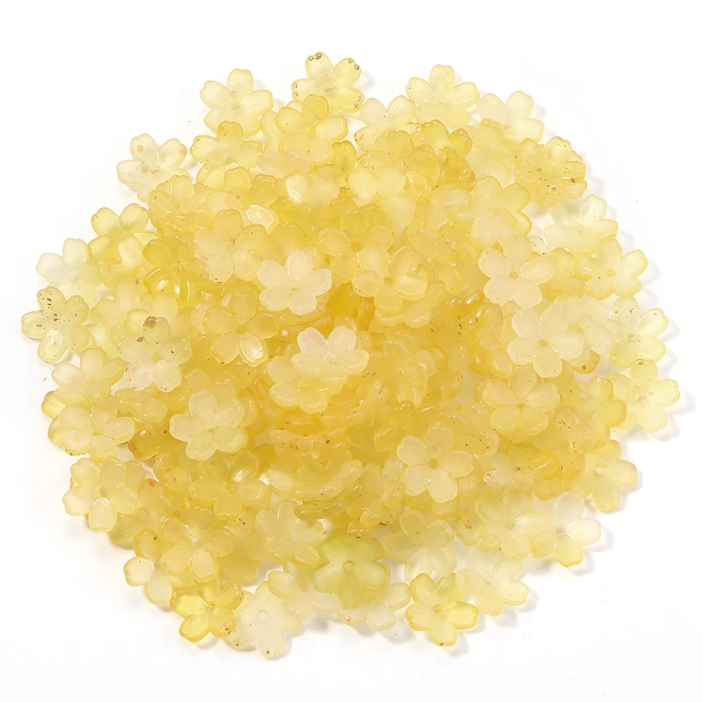 200 stks 11mm Acryl Bloemen Kralen Kleurrijke Vijf Bloemblaadjes Bloem Losse Kralen Voor Sieraden Maken DIY Ketting Oorbellen Accessoires