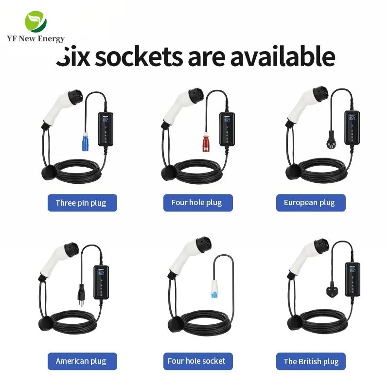 Type 2 socket 3.5kw 1 Phase Portable 16A EV Charging Box IEC 62196-2 Can Be Used In Charger Station EU Sockets 5-10M UK