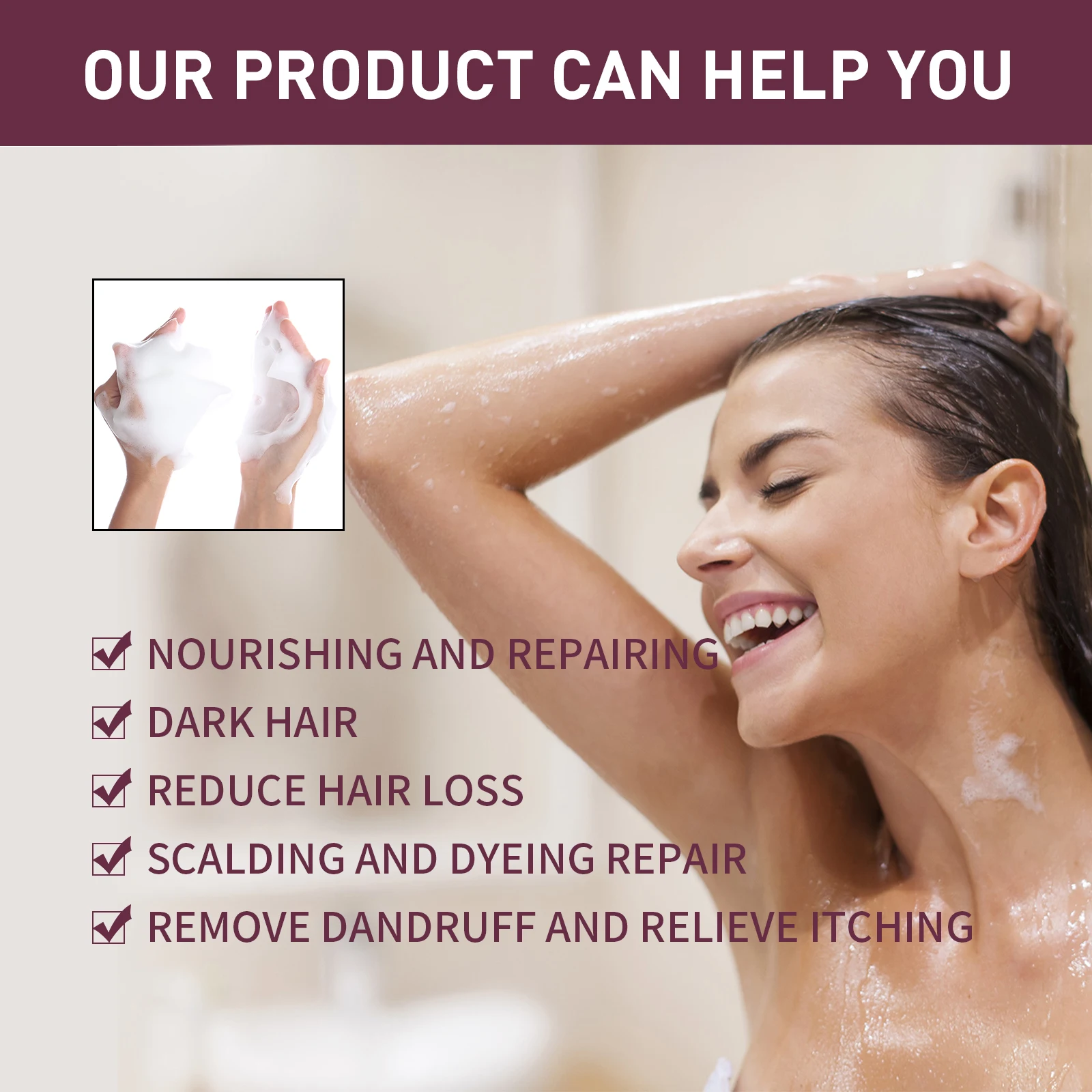Polygonum Multiflorum Shampoo Soap Remove Dandruff Reduct Hair Loss Restore Natural Black Hair Strengthen Hair Roots Hair Care