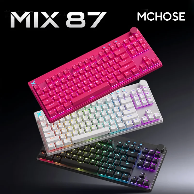

НОВЫЙ MCHOSE MIX87 Магнитный переключатель Механические клавиатуры RGB 8000 Гц 0,001 ммRT Пользовательская проводная игровая клавиатура ПК Аксессуар для киберспорта