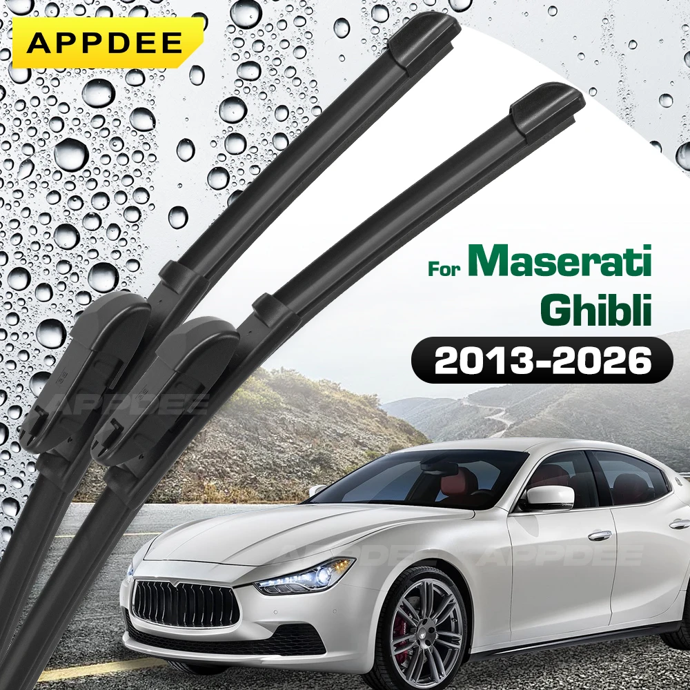 

APPDEE для Maserati Ghibli 2013-2026 силиконовые и резиновые щетки переднего стеклоочистителя, щетки для лобового стекла, оконные щетки