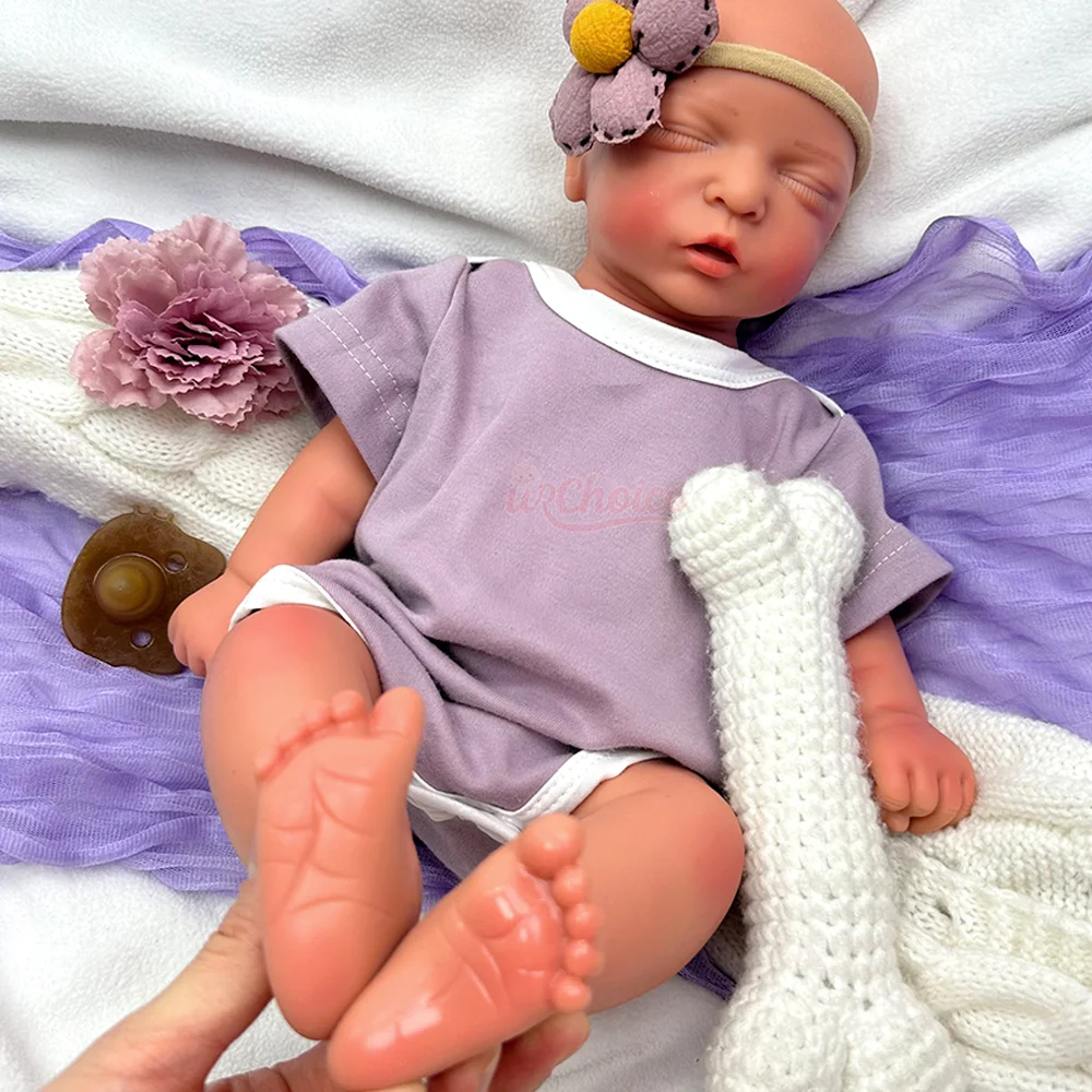 ตุ๊กตาเด็กเกิดใหม่หลับ ขนาด 18 นิ้ว ตุ๊กตาเด็กเกิดใหม่เหมือนจริง กันน้ำ ตุ๊กตาเด็กเกิดใหม่ทำมือจากซิลิโคน ตุ๊กตาเด็กผู้หญิงแรกเกิด ของขวัญวันเกิด