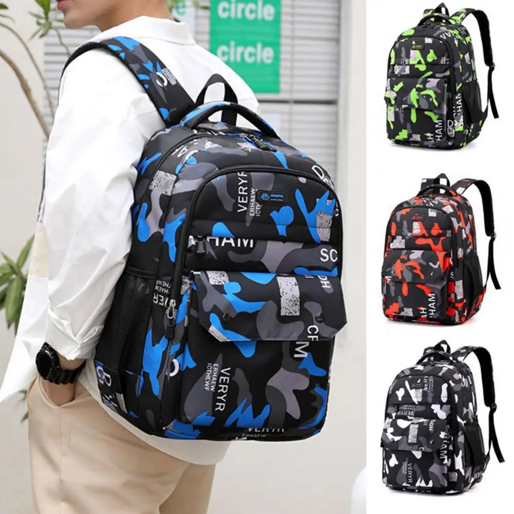 Durable Unisex Backpack Lightweight Adjustable Shoulder Straps Wear-resistant Unisex Bookbag Storage