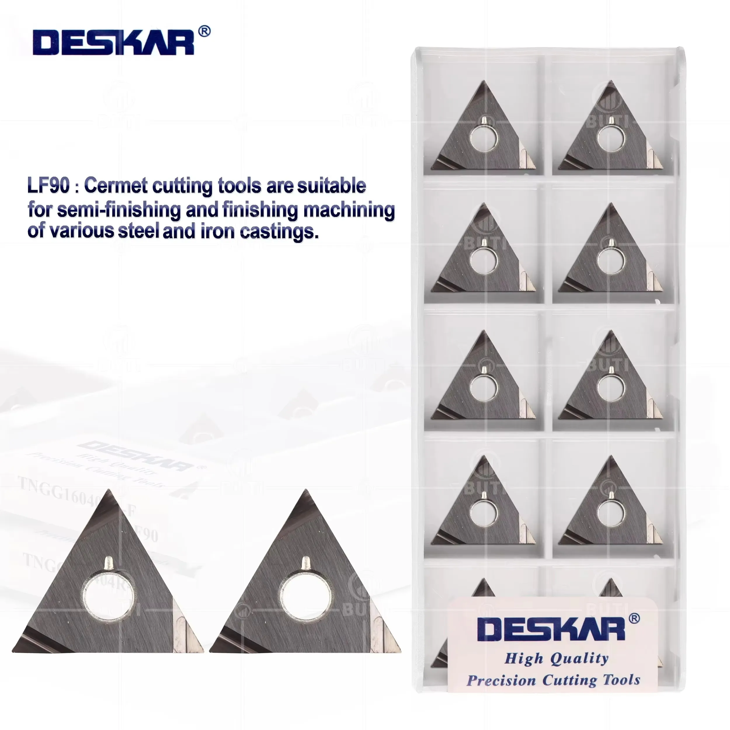 DESKAR 100% Original TNGG160402 TNGG160404 R-C L-C R-F L-F R-P L-P LF90 Triangle Cutting Inserts Cermet Turning Tool TNGG Series