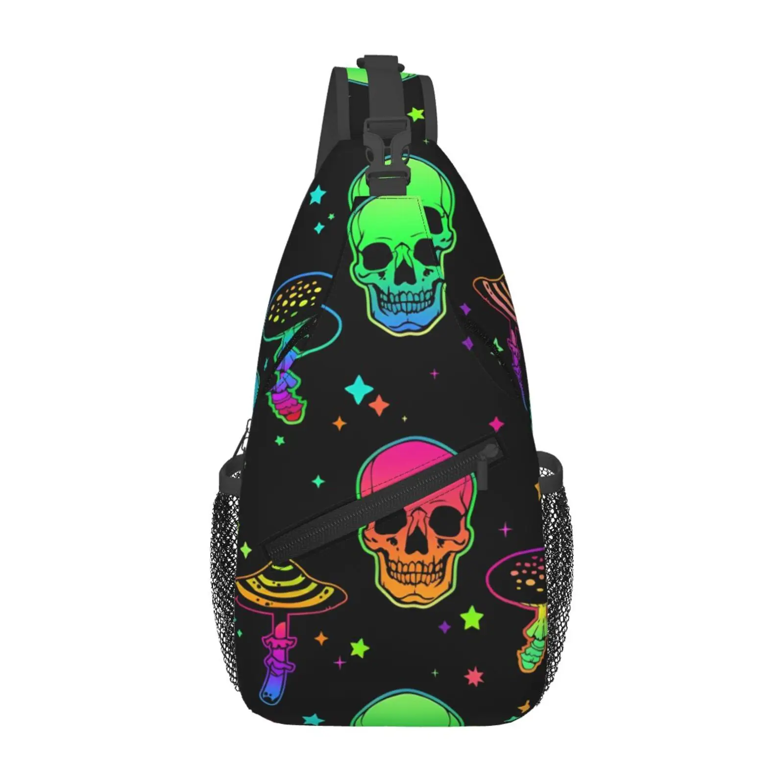

Психоделический рюкзак с рисунком черепа в виде гриба, женский и мужской модный рюкзак на плечо для путешествий, походная сумка на ремне