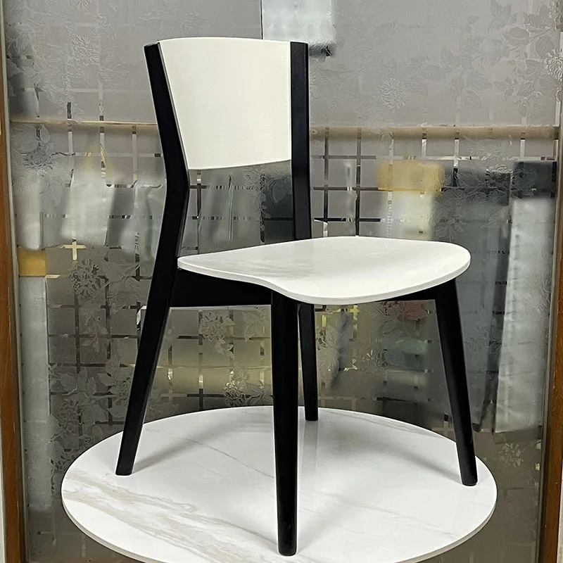 

-+-Black Wooden Dining Chair Minimalist Back Rest Modern Nordic Dining Chair Living Room Relaxing Krzesla Do Jadalni Home Furnit