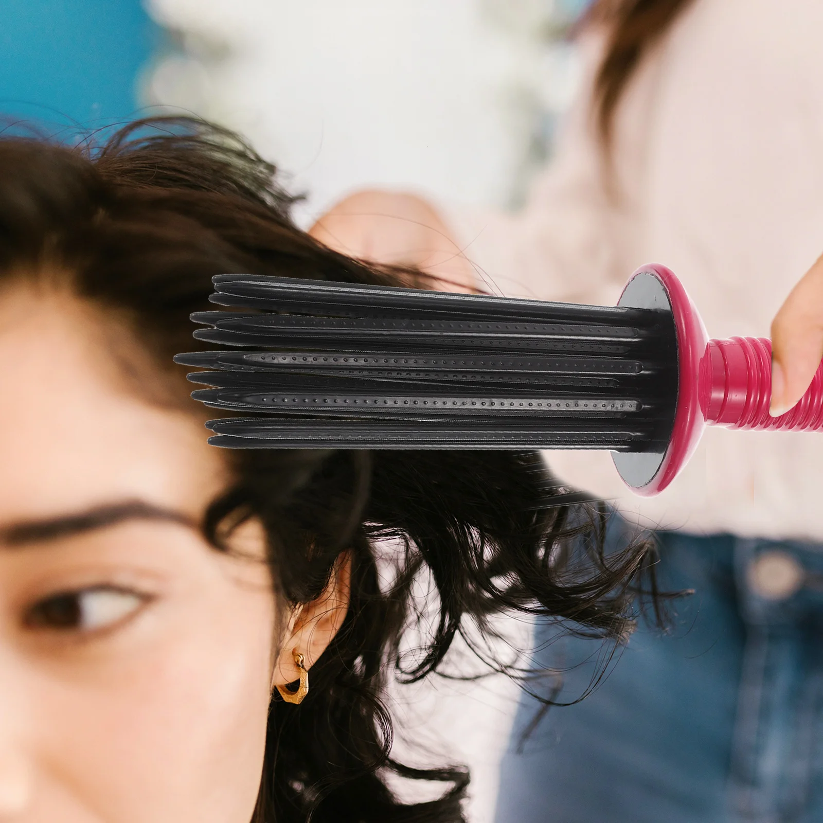 

Hair Curling Comb Blow Drying Styling Anti-Slip Curl Brush for Voluminous Natural Curls Detangling Hair Roll Comb