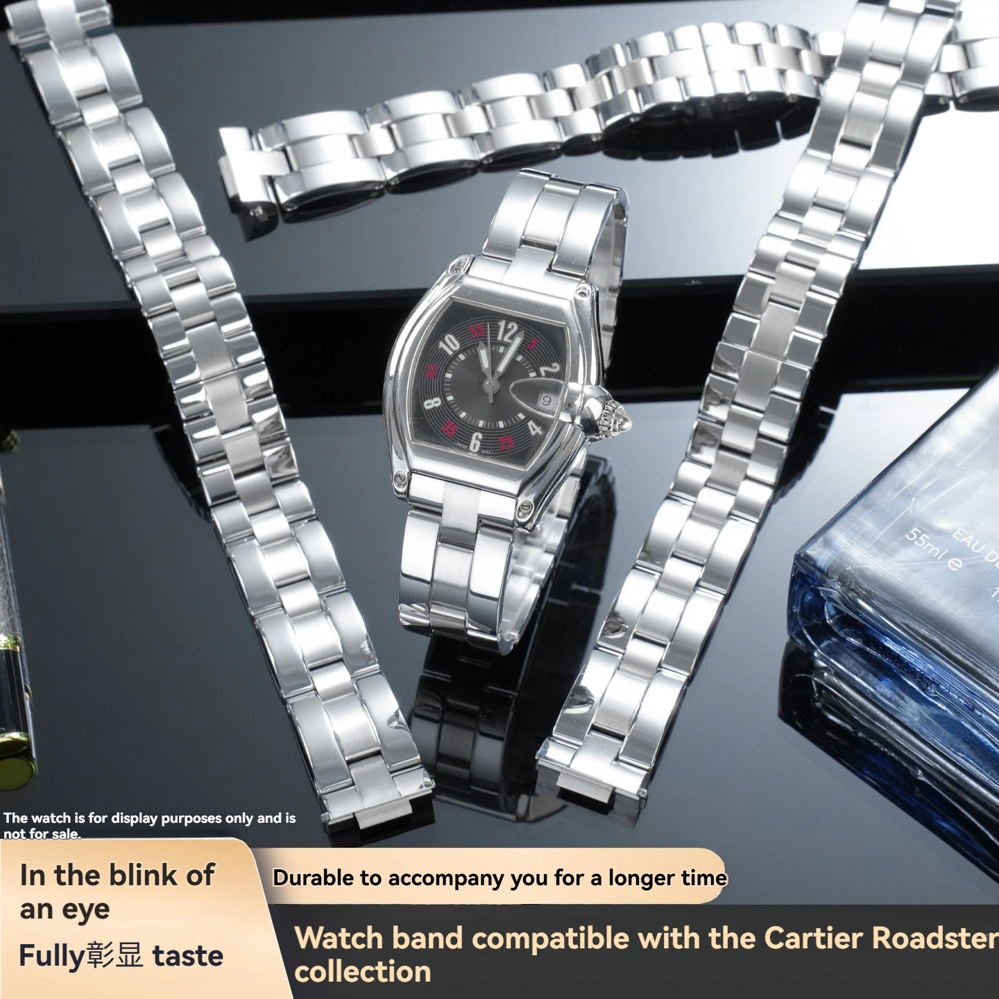 Stainless Steel Quick Release Watch Strap Metal Bracelet End Links For Cartier Roadster W6206017 W62025V3 W620601 Wristband