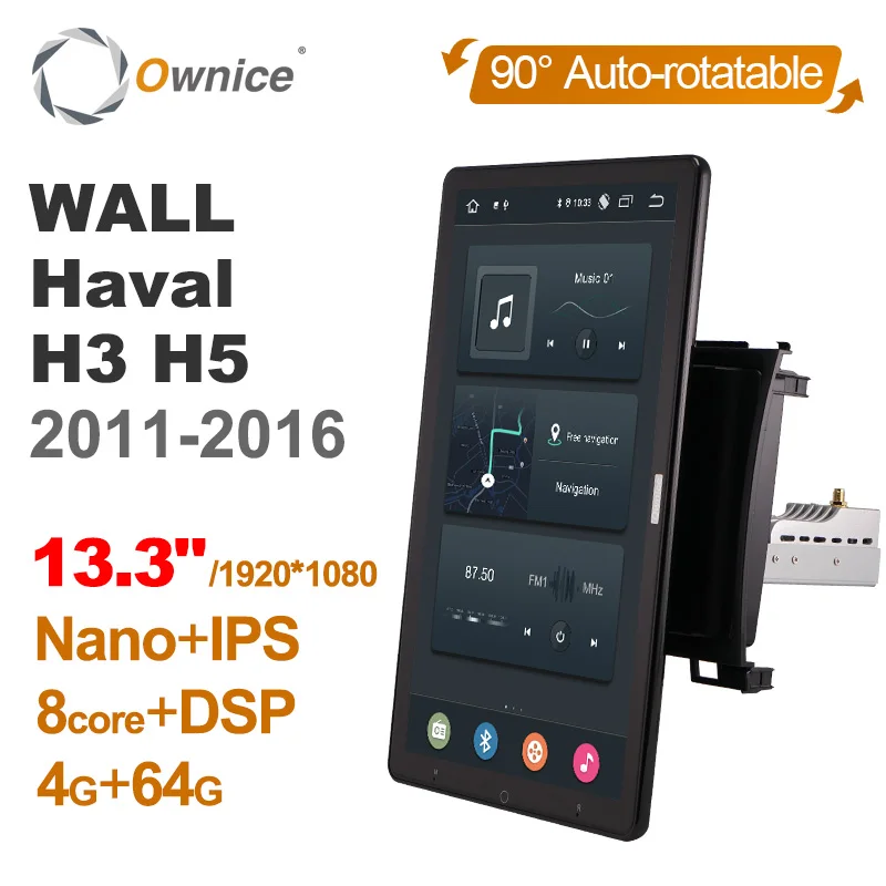 

TS10 Android 12.0 Ownice Car Radio Auto for GREAT WALL Haval H3 H5 2011-2016 with 13.3" 7862 512 No DVD Nano 1920*1080 360