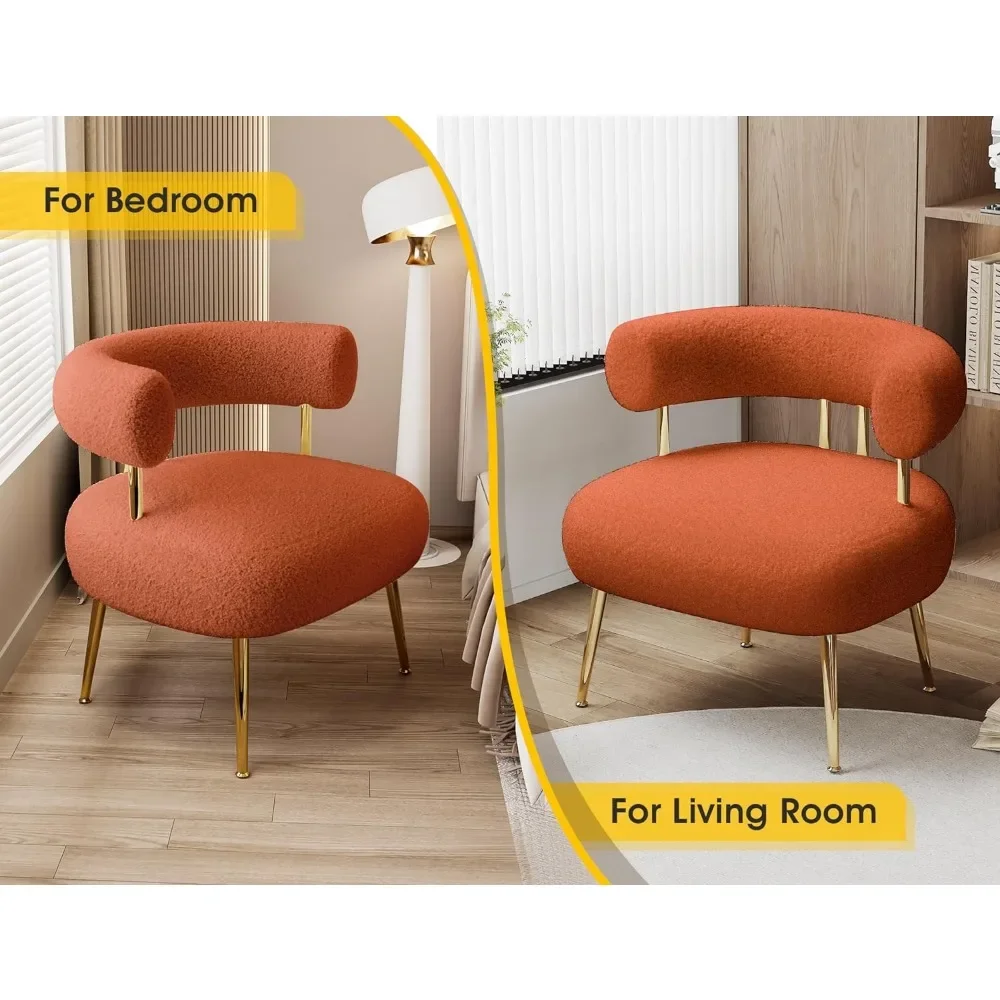 Kaffee Stühle Stühle für Wohnzimmer flauschige Seite Ecke Sofa Sessel für Wohnzimmer Holz stuhl Schlafzimmer (orange) Büro Café