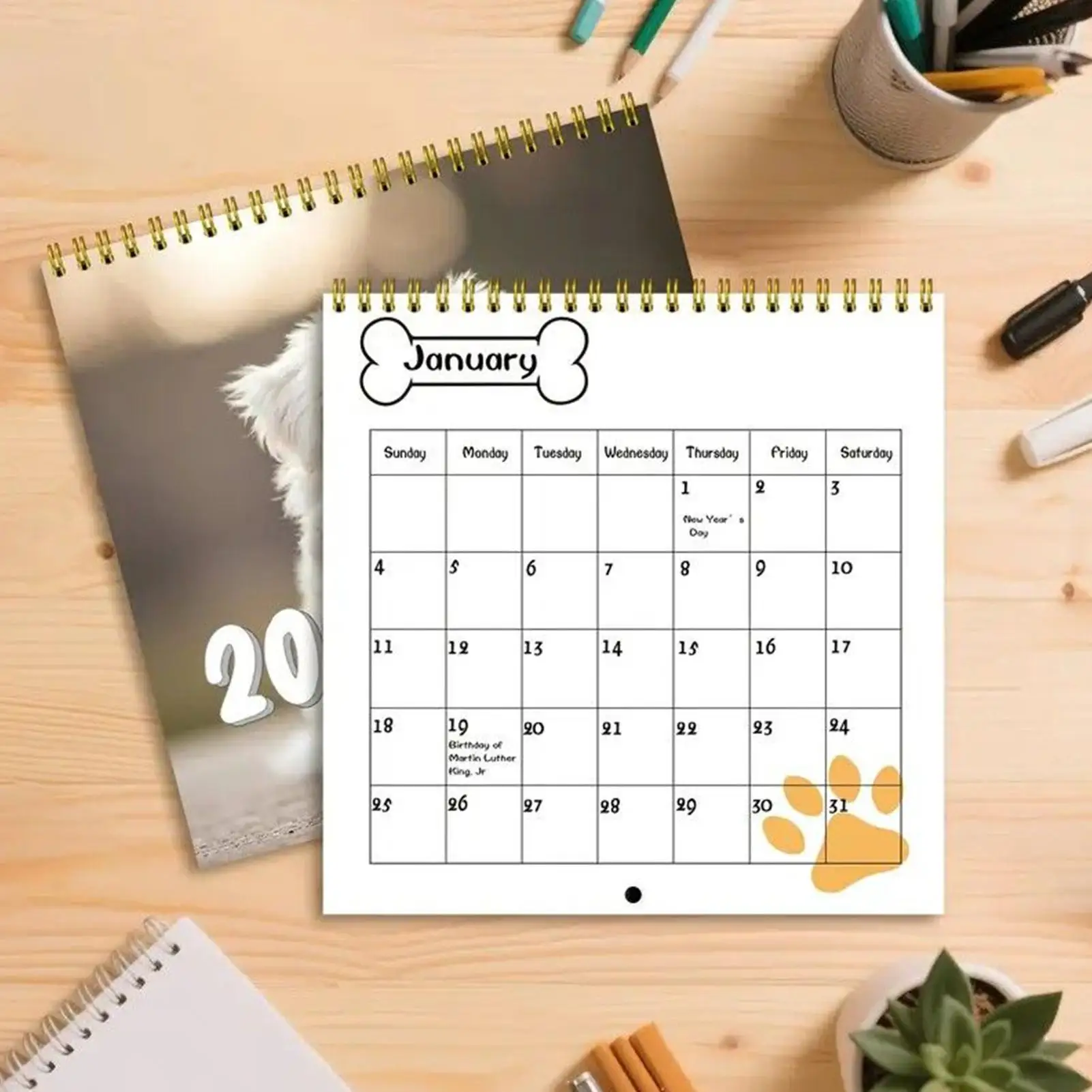 

Dog Calendar 2026-2027 Puppies Wall Calendar Large Grid Monthly Organizer For Holiday Preparations Team Meetings Classroom