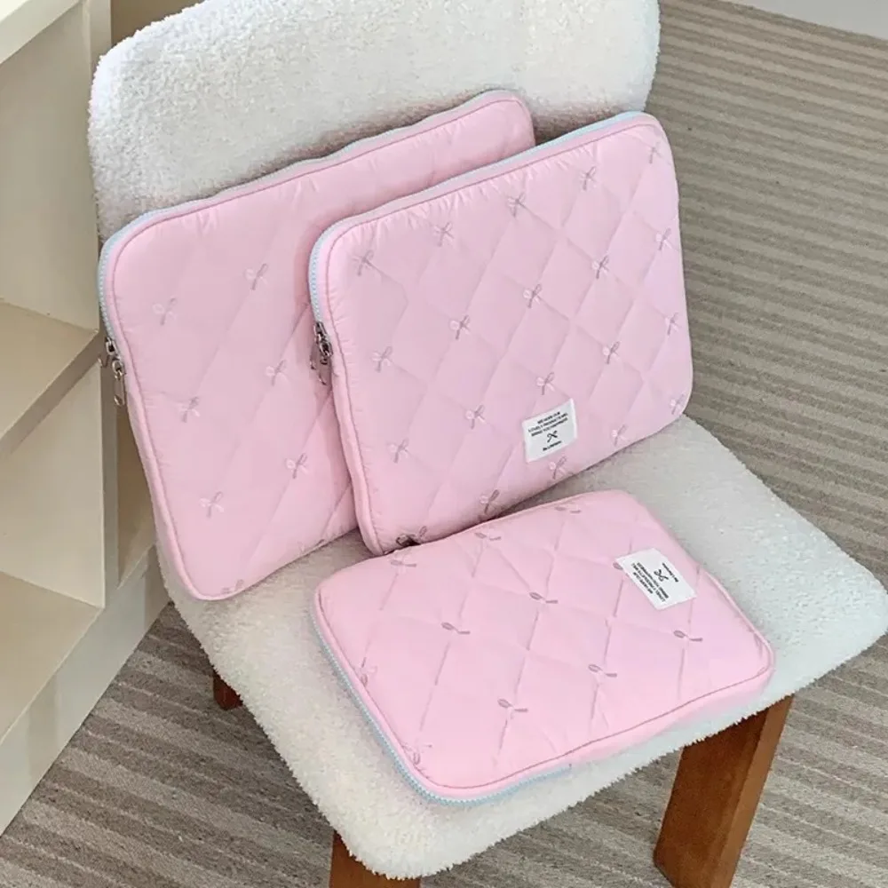 Lekki pokrowiec na laptopa z kokardką Miękki materiał Ładny wygląd Odporna na wstrząsy torba na komputer Wielowymiarowy pokrowiec na tablet z kokardką — zdjęcie produktu 2