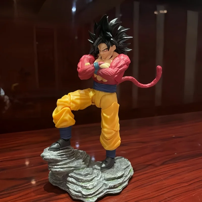 In Stock Original Black Hole Shf Model Son Goku Super Saiyan 4 Form 3.0 Wild Power Old Version Action Figure Toys Gifts