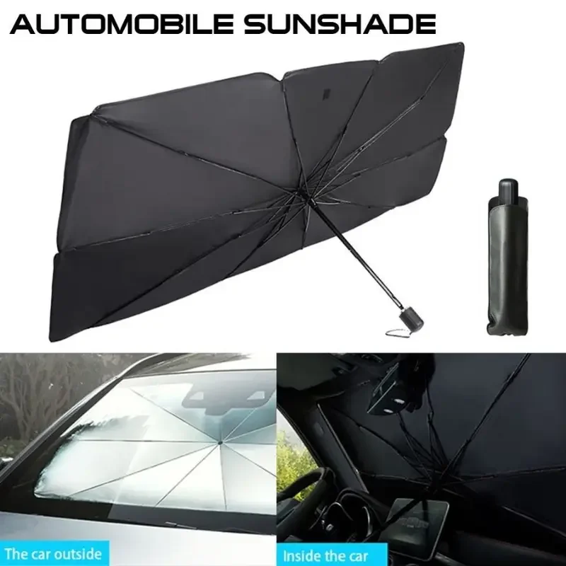 

Car Windshield Sunshade Umbrella - Foldable & Adjustable UV Protection and Heat Insulation Curtain for All Vehicles