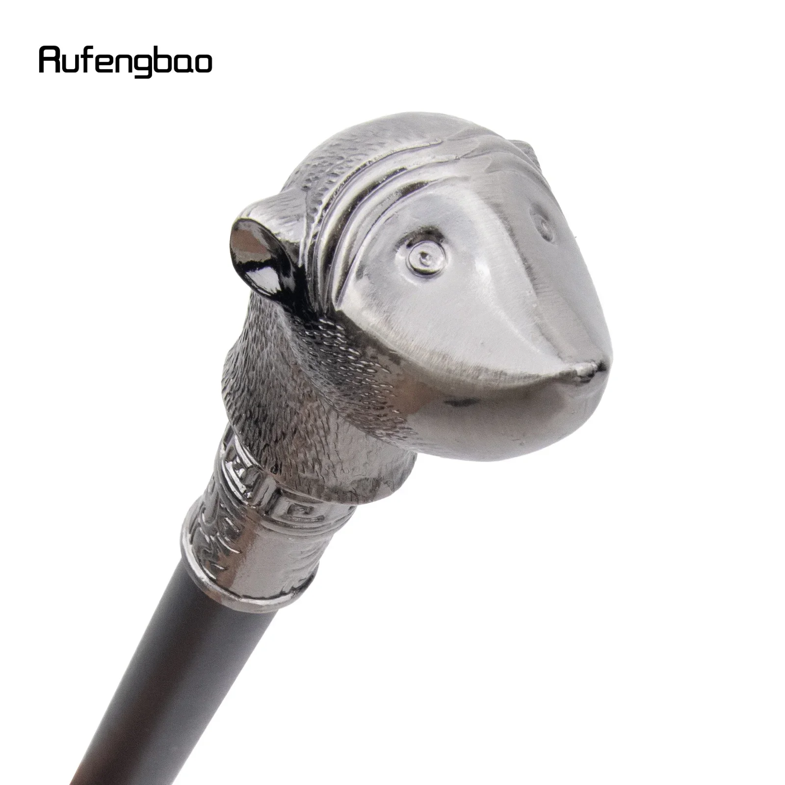 Silberner Hamster, Meerschweinchen, einzelnes Gelenk, modischer Gehstock, dekorativer Cospaly, Vintage, modischer Gehstock, Crosier, 93 cm