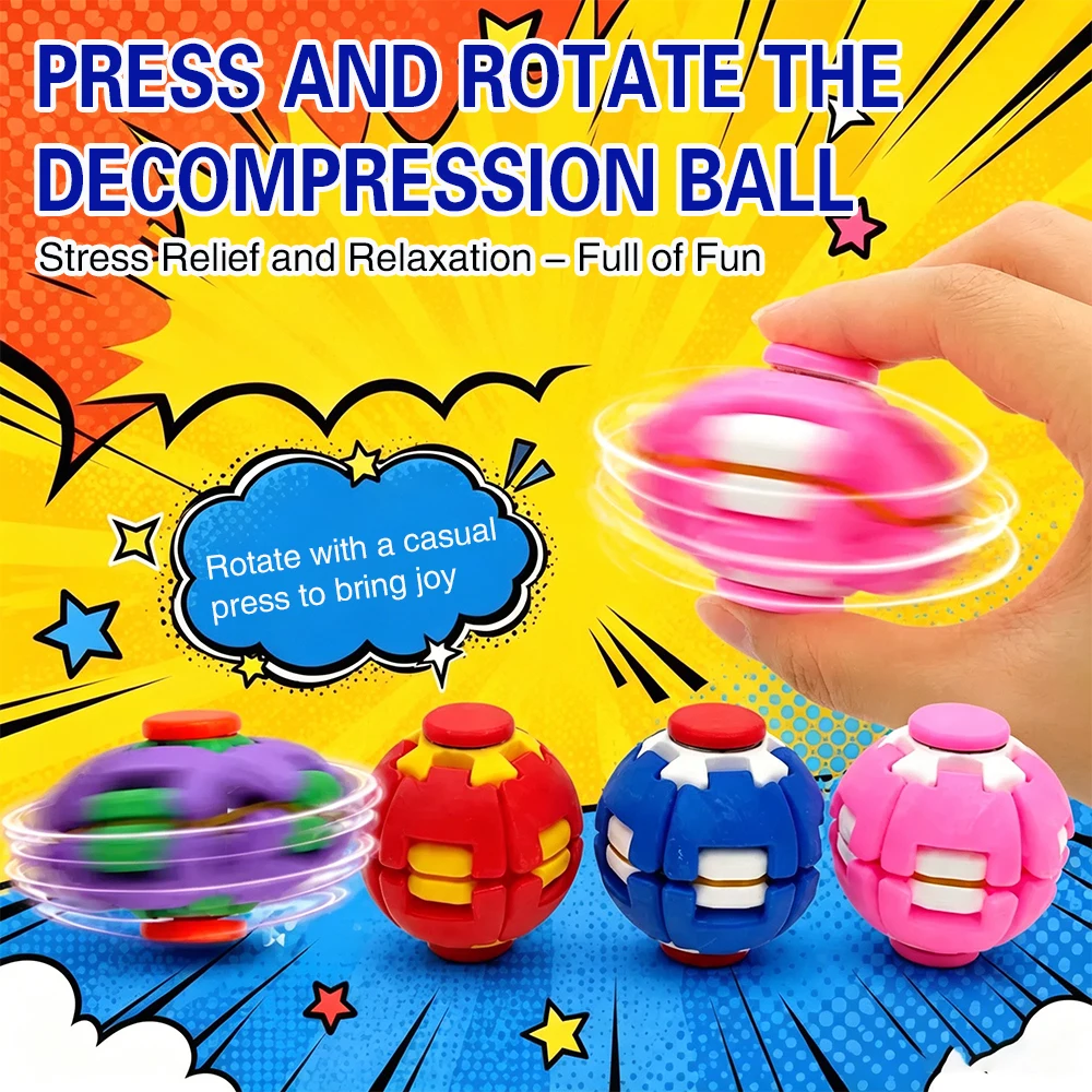 Soccer Fidget Spinner Ball, Press & Spin Stress Relief Toy for Kids Adults, Finger Gyro Toy for Party Favors, Classroom Rewards
