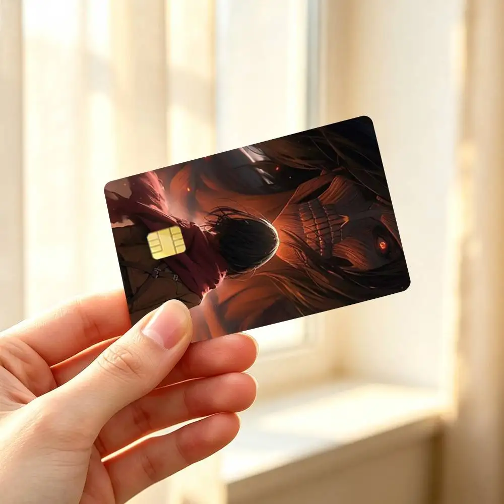 A-Attack on T-Titan M-Mikasa Credit Card HD Stickers Easy to replace, change card style anytime as you like