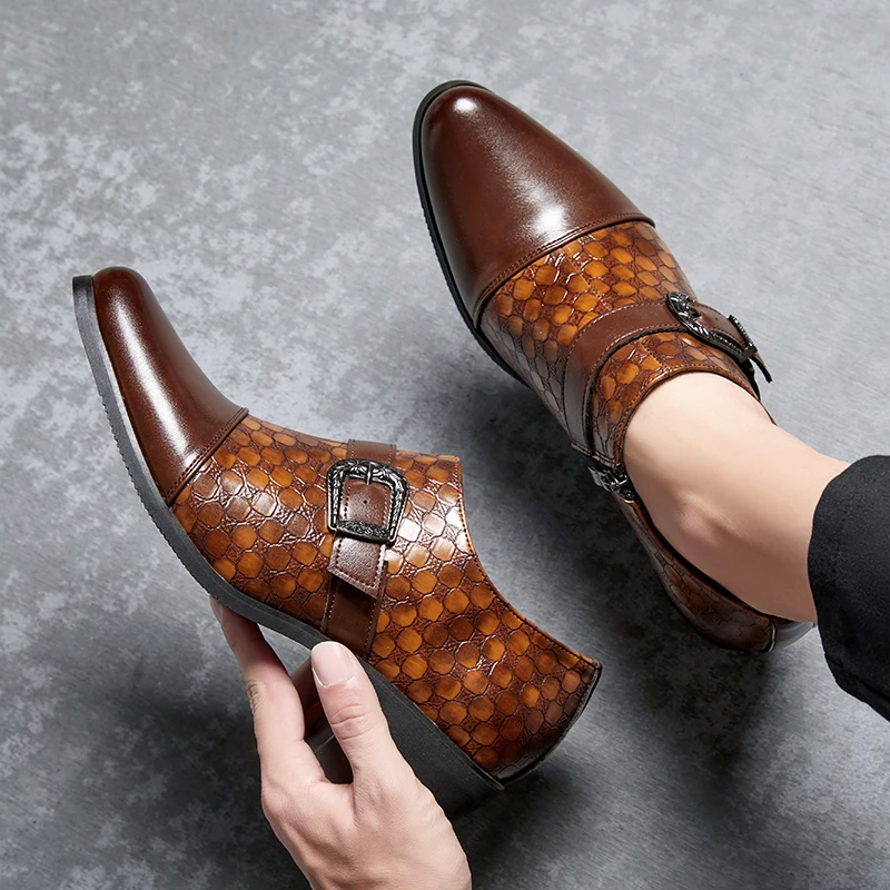 

Мужские кожаные туфли с мячом, увеличивающие рост и джентльменские повседневные стили, модные вечерние туфли больших размеров для взрослых, хит в стиле ретро