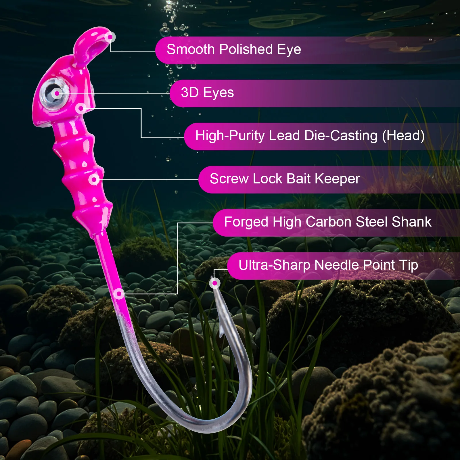 

Рыболовные джиг-головки Goture с острыми крючками из высокоуглеродистой стали для мягких приманок, для пресноводной и морской рыбалки на карпа, басса, окуня, 30 шт.