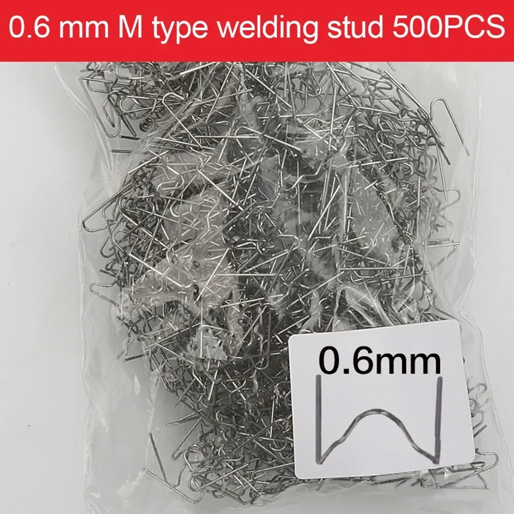 500 Stück Kunststoff-Schweißhefter, Standard-Vorgeschnittene Wellblechklammern für Stoßstangen-Karosseriereparatur, 0,8/0,6mm Edelstahl-Schweißwerkzeuge
