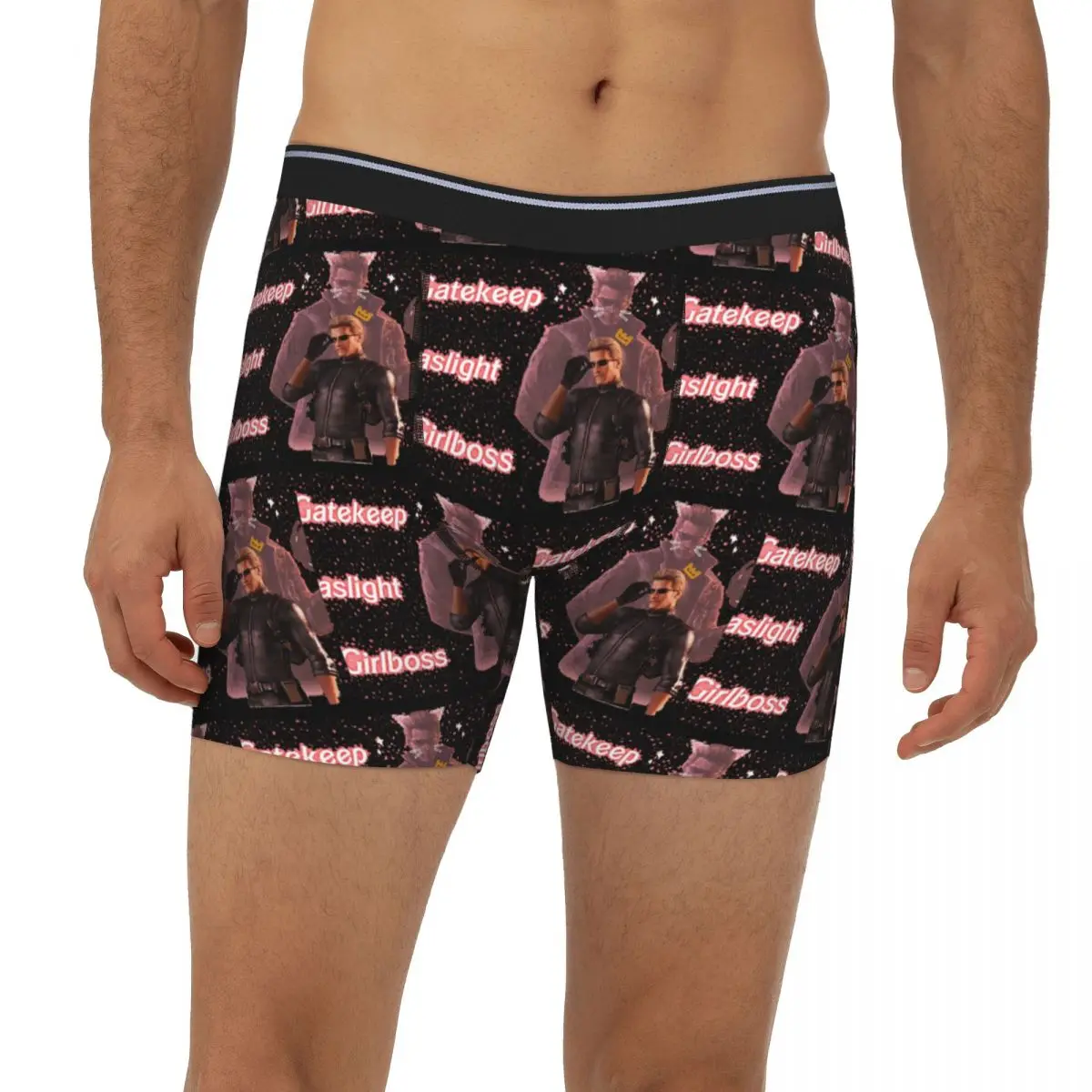 

Albert Wesker Gaslight Gatekeep Girlboss Long Boxer Underpants Short Men Panties Breathable Underwear Homme Man Boyfriend Gifts