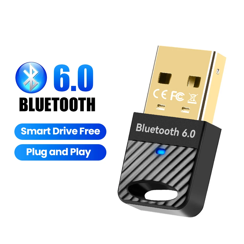 

WIreless Bluetooth 6.0 USB Adapter Bluetooth Transmitter Receiver Driver free for Keyboard Mouse Computer PC Audio Receiver