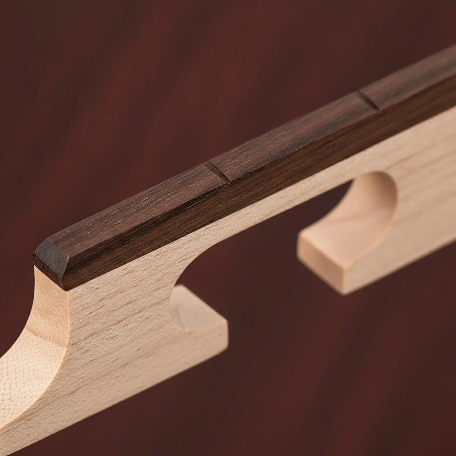 Banjo Bridge Component Durable 4 String Wooden Bridge with Pre Cut Slots for Banjo Action Control