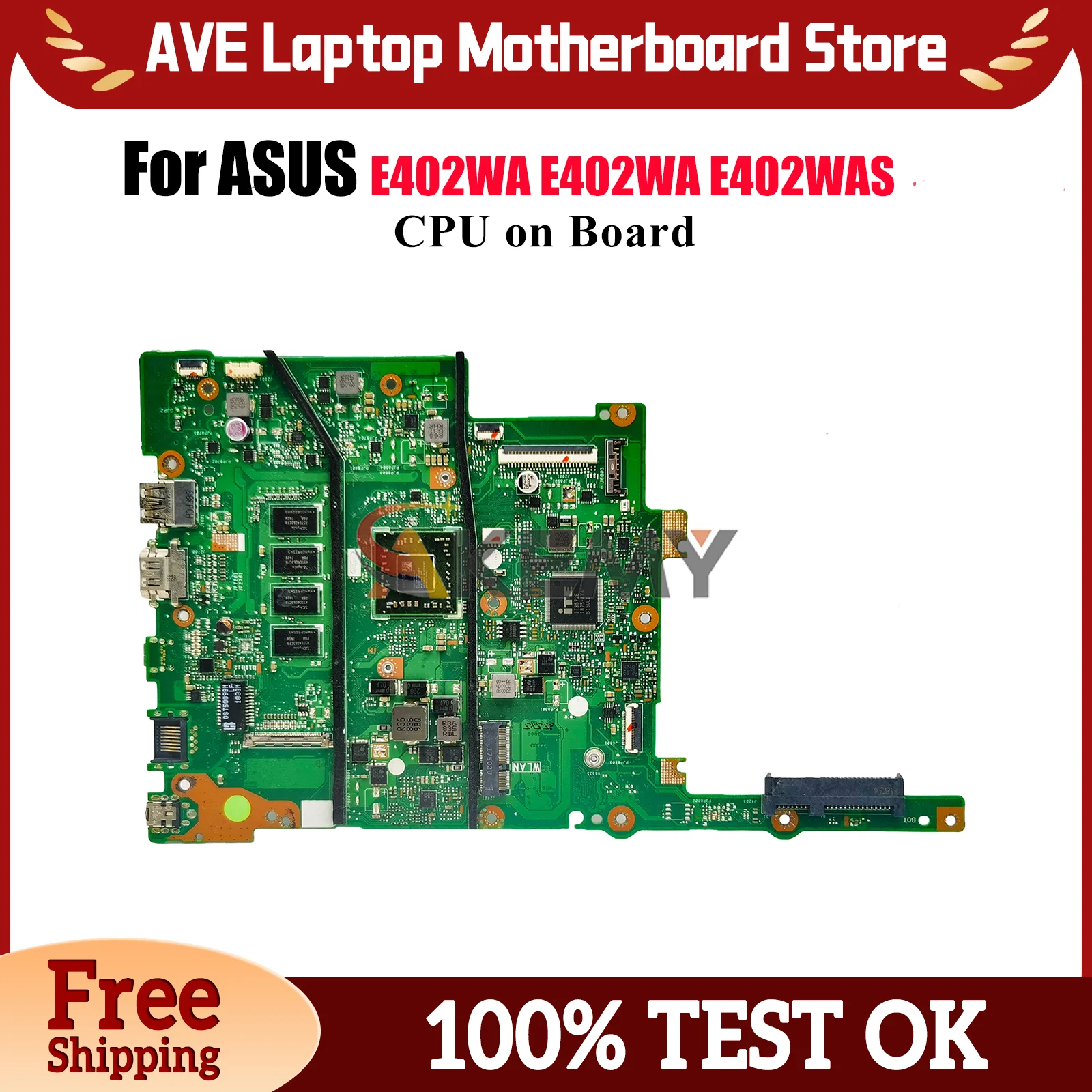 

E402WA Материнская плата для ноутбука ASUS EeeBook E402WA E402WAS E402W Материнская плата для ноутбука с процессором 100% тестирование ОК быстрая доставка stk