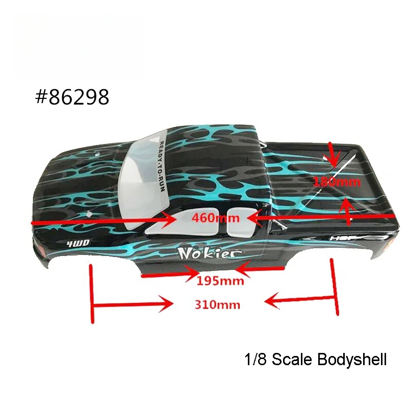 HSP RACING RC CAR TOYS SPARE PARTS ACCESSORY(BODYSHELL NO:86298) 1/8 SCALE BODY SHELL OF MONSTER TRUCK