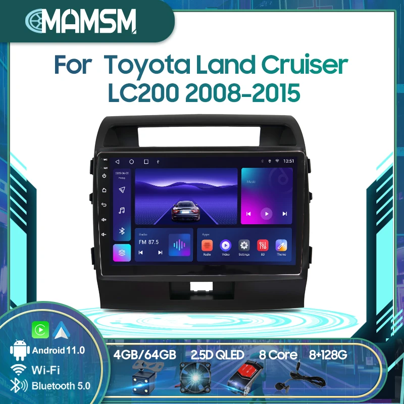 

Автомагнитола MAMSM для Toyota Land Cruiser LC200 2008-2015, 4G, GPS