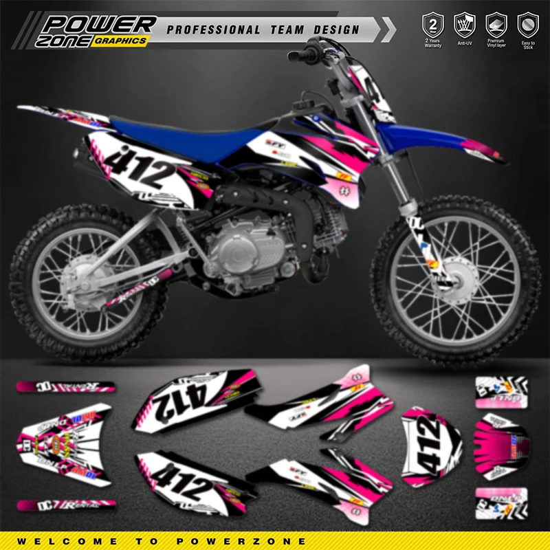 PowerZone Custom Team Graphics Decals For 3M Stickers Kit For YAMAHA TTR110 2008-2014 2015 2016 2017 2018 2019 2020 2021 05