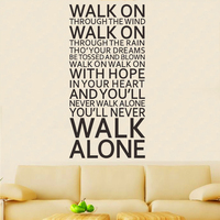 you'll never walk alone inspirational quotes wall stickers room decoration home decals vinyl art liverpool team song lyrics