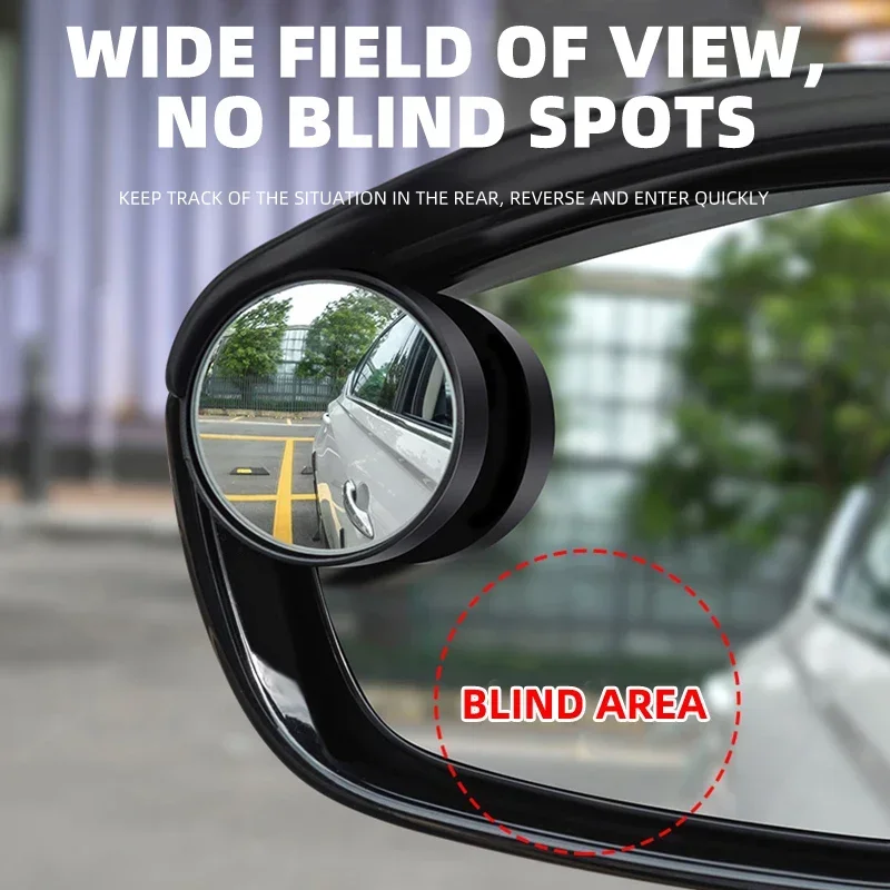 2in1 Car Rearview Mirror Rain Eyebrow Reversing Small Round Mirror For Audi A5 A6 C6 C5 A1 A7 A8 Q2 Q3 S3 A4 B5 B6 A3 8P 8V 8L view 2