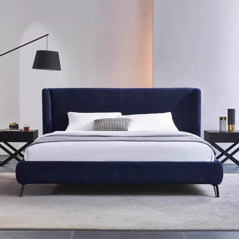 

Black European Bed Apartment Confortable Fashionable Wedding Master Bedroom Bed Frame Aesthetics Designer Muebles Beds Furniture