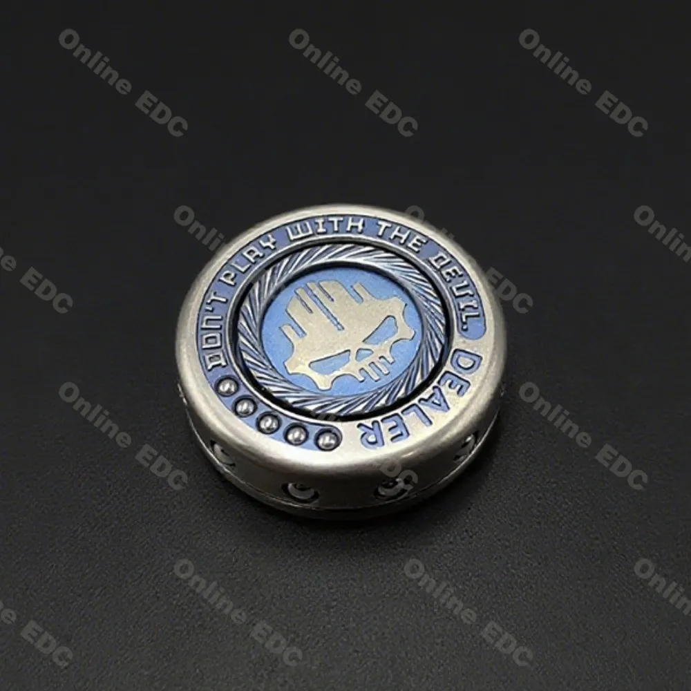 Gebruikt EDC Speelgoed LAUTIE MINI Dealer Titanium Blauw Fidget Spinner Uitverkocht Limited Edition Fidget Speelgoed Volwassenen Nieuwigheid Speelgoed
