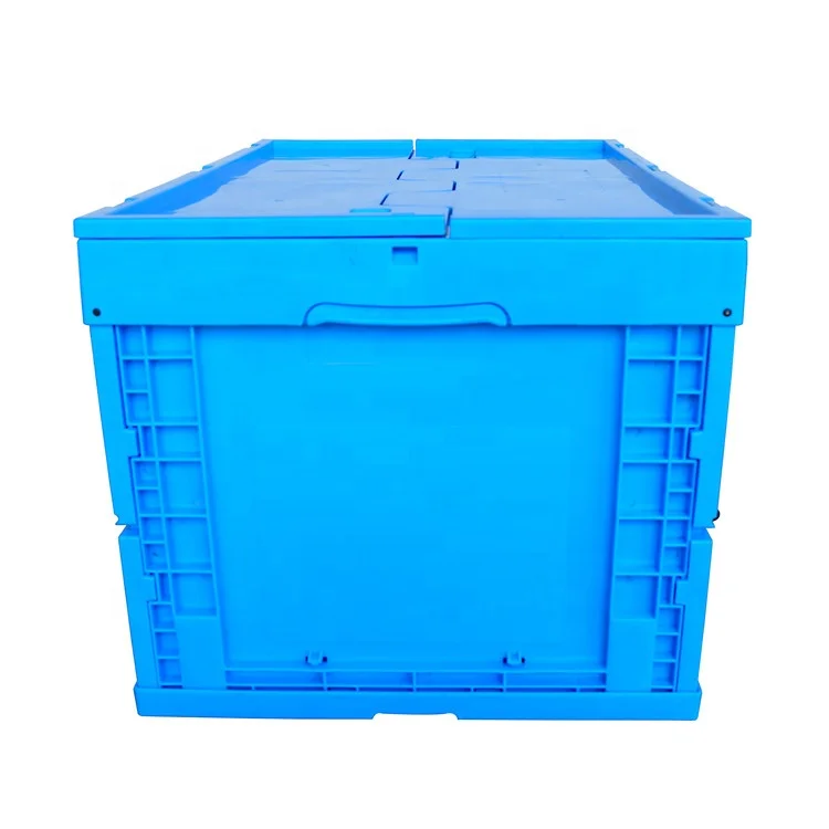 Foldable Collapsible Moving Folding Crate Plastic Storage Box With Lid Industrial Stackable Collapsible Folding For Transport