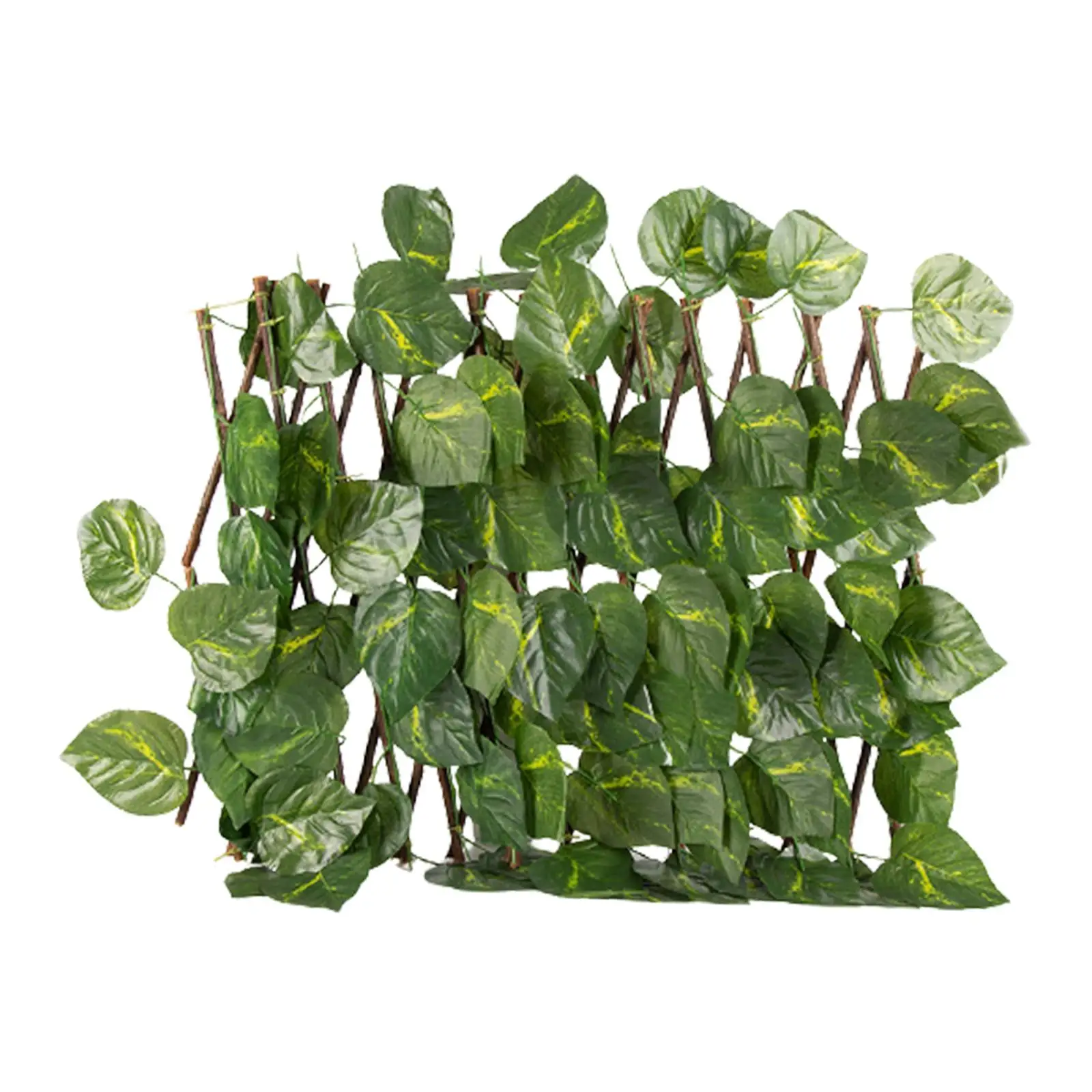 Wooden Expandable Fence Artificial Ivy Leaf Privacy Trellis Outdoor Garden Border for Home Yard Decoration