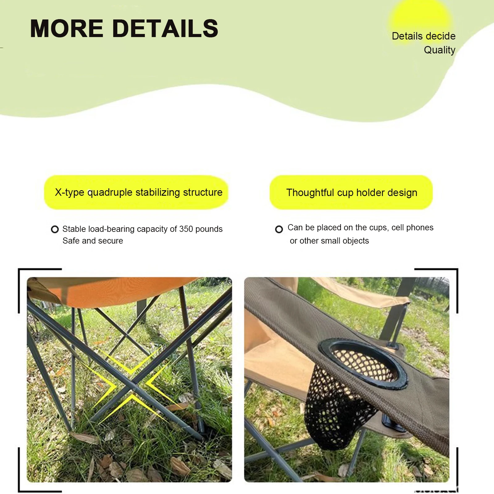 

Большой кемпинговый газонный стул с потолкой и подстаканником, складной стул для рыбалки, износостойкий портативный солнцезащитный стул для путешествий у бассейна