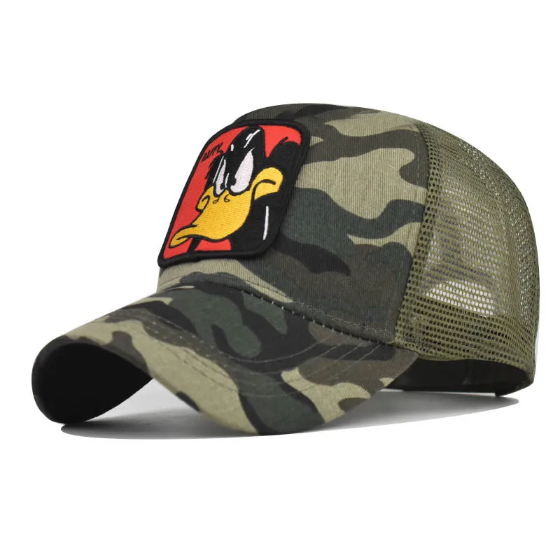 Disney Daffy Duck Baseball Cap Animal Embroidery Cartoon Cotton Mesh Hat Peaked Cap Wide Brim Anime Figure Kids Birthday Gifts