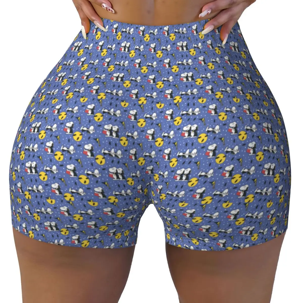 

Custom Snoopy Vampire Pattern Workout Running Volleyball Shorts Women Cartoon Comic Dog Gym Yoga Shorts