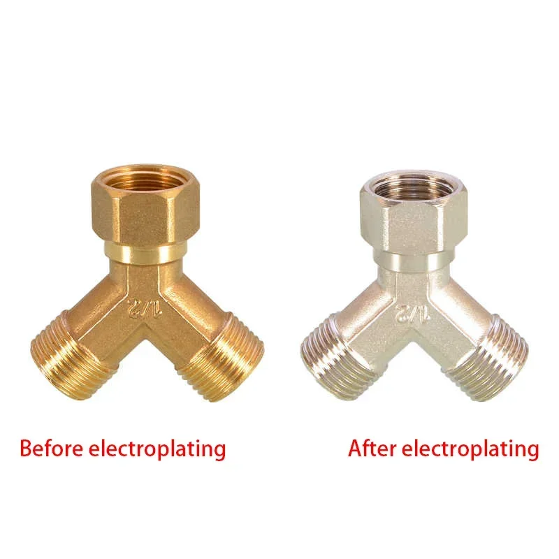 1Pcs Y-Shape Brass Female Thread Tee 2Point 3Point 4Point Pipe Fitting Union Splitter One Inlet Two Outlet Adapter