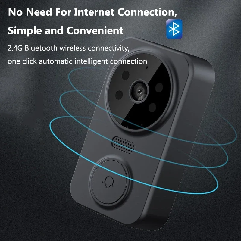 Videocitofono senza fili Campanello Visione notturna Schermo IPS da 4,3 pollici WiFi Campanello visivo Telecamera Videocitofono di sicurezza domestica intelligente