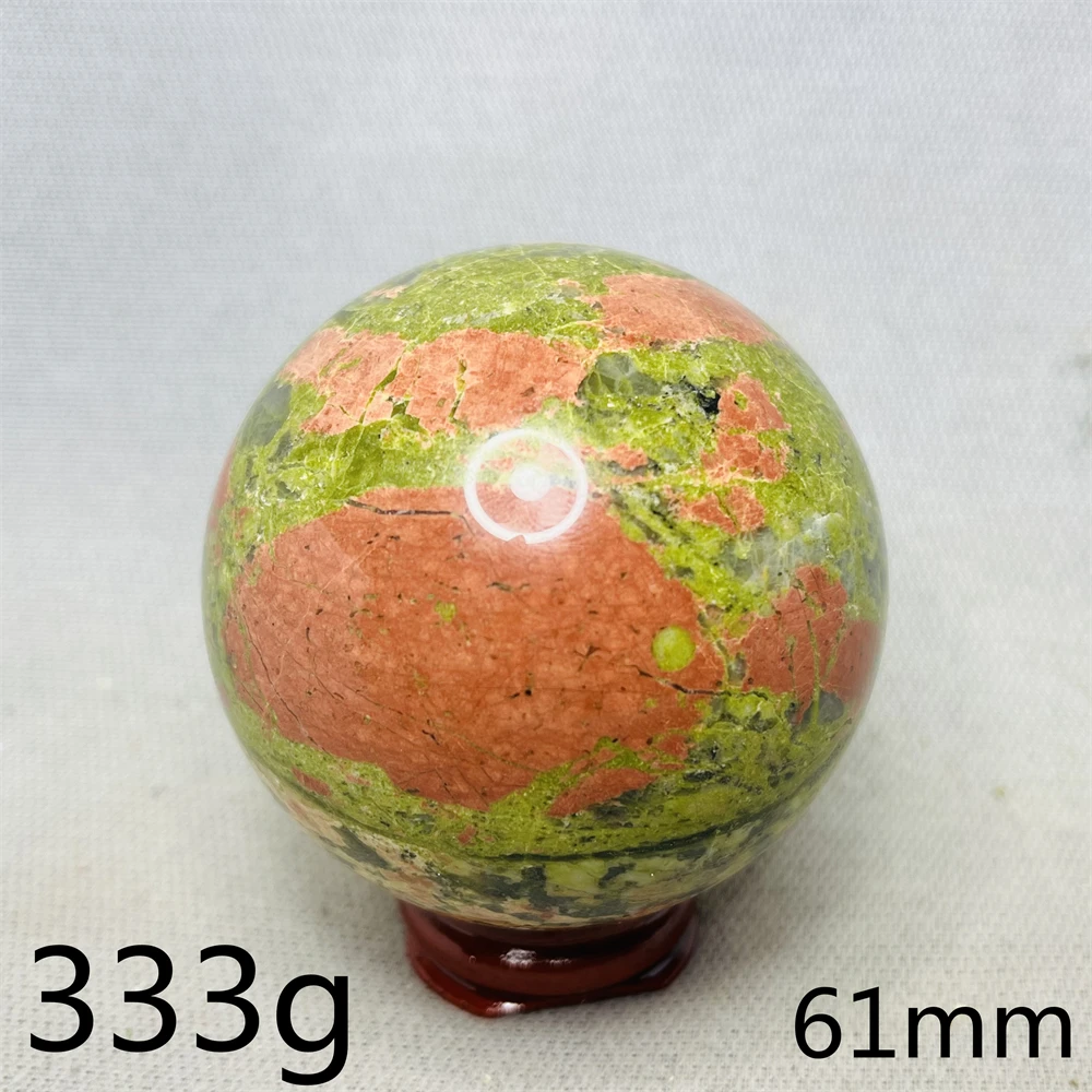 Natural Gemstones Pink Ruby Green Jade Ball Original Mineral Home Decoration Feng Shui Witchcraft Altar Prayer Stone Healing