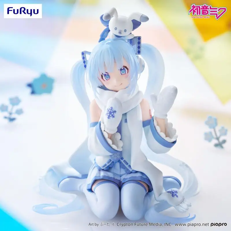 In Stock Genuine Furyu Hatsune Miku Snow Miku Snow Miku Sky Town 10Th Collector Anime Figure Model Toy Gift Desktop Ornament