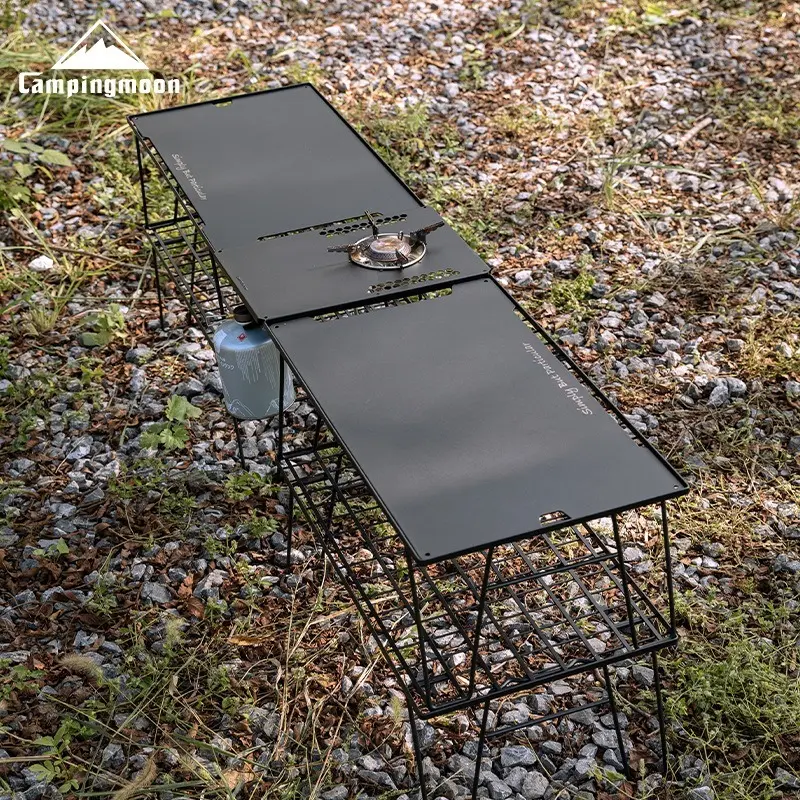 CAMPINGMOON Portable Camping IGT Korean Style Stove Unit Board Picnic Tea Table Multi-Purpose Middle Board for Outdoor Cooking - 4