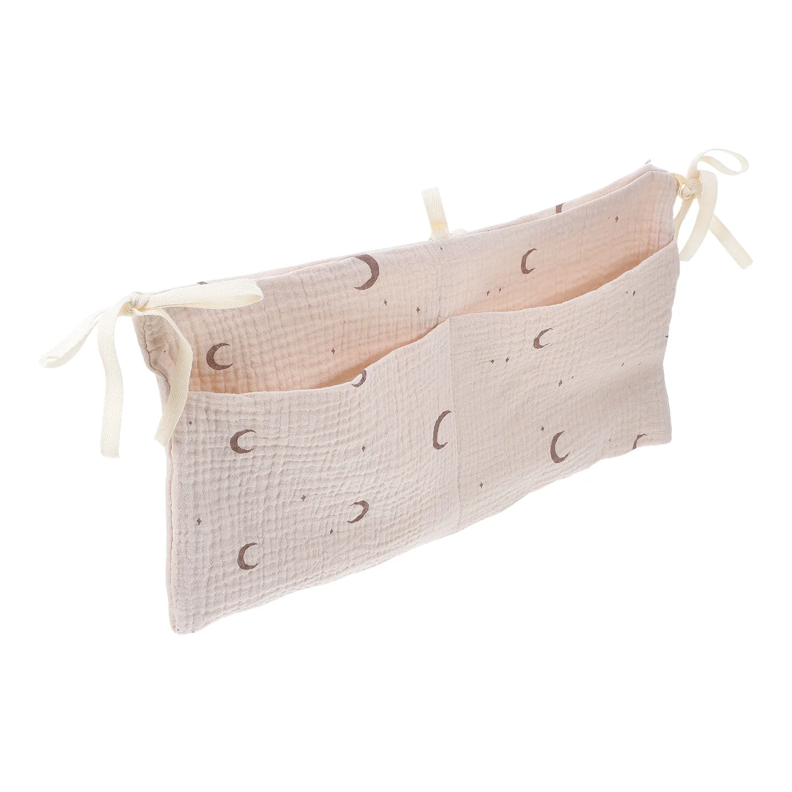 

Double Layer Cotton Baby Bedside Hanging Bag 2 Pockets Crib Organizer Stroller Storage Baby Bottle Diaper Organizer