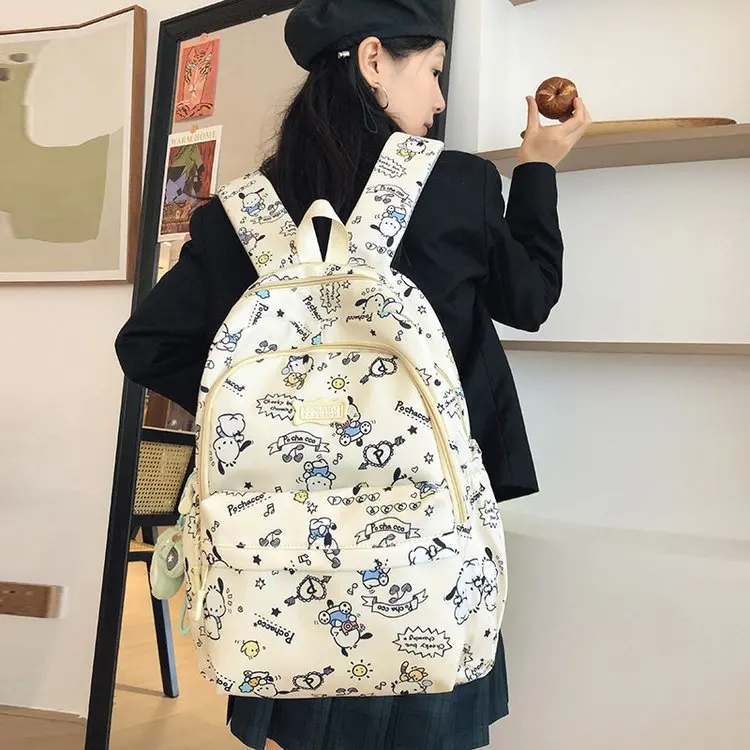 Kuromi Backpack Lightweight Kuromi Cinnamoroll Cute Daypack Cartoon Laptop Schoolbag Girl Casual Travel Commute Knapsack